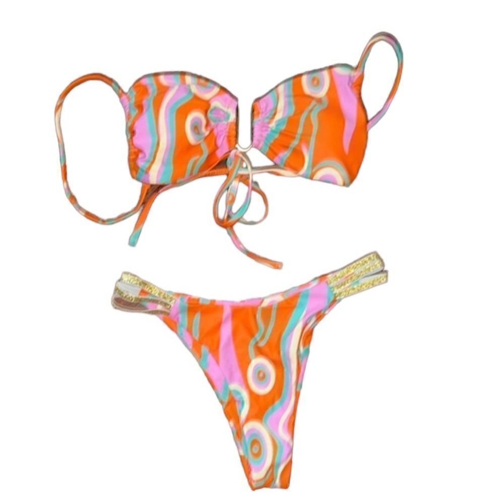 Shein Multi colored 2pc Swimsuit(Size Medium)